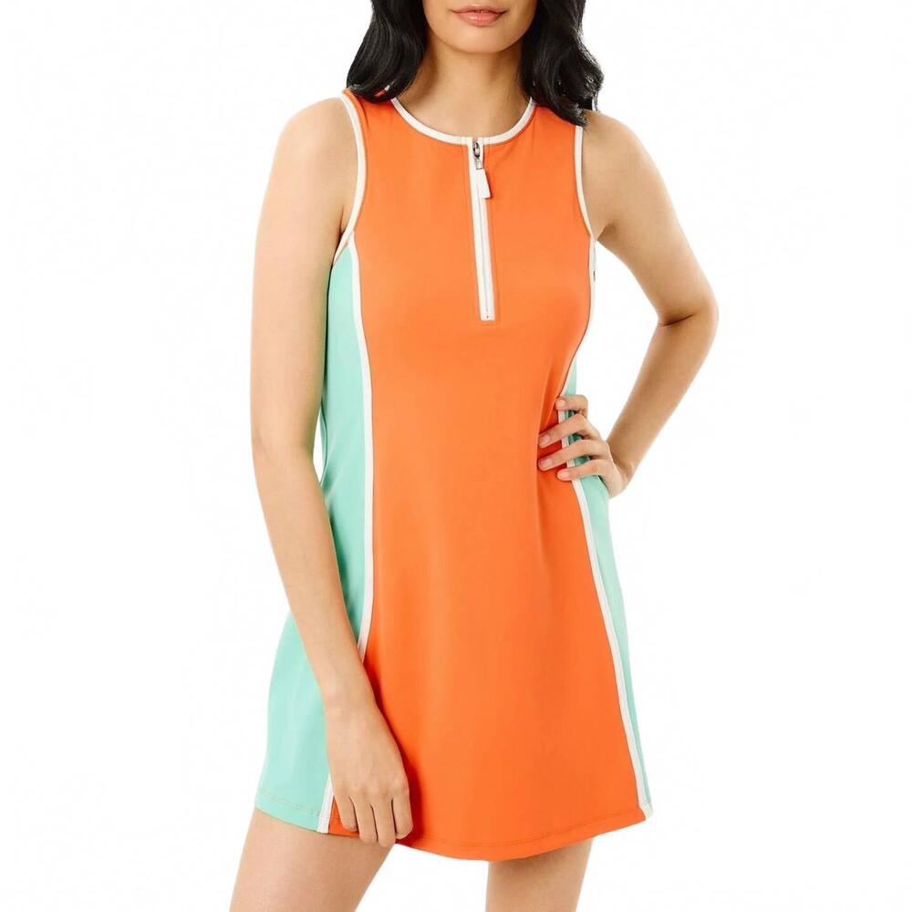 NEW ADDISON BAY smooth sport paddle active dress in papaya/jelly mint